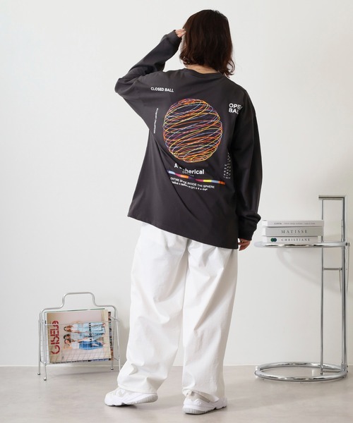 FUNALIVE（ファンアライブ）の「ヘビーウエイト刺繍＆プリント ワイドシルエットロングスリーブTシャツ（Tシャツ/カットソー・メンズ・ホワイト/ライトブラック/スミクロ/ブルー系その他/ブラック/サックスブルー/ブラック系その他2/ホワイト系その他2・M/L/LL）」の22枚目の写真