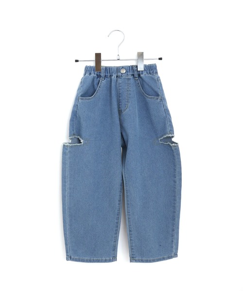 MAKE YOUR DAY(メイクユアデイ)の「カットアウトデニムパンツ■80~140cm(デニムパンツ・キッズ・ネイビー/ブルー・120/110/80/90/100/130/140)」の13枚目の写真