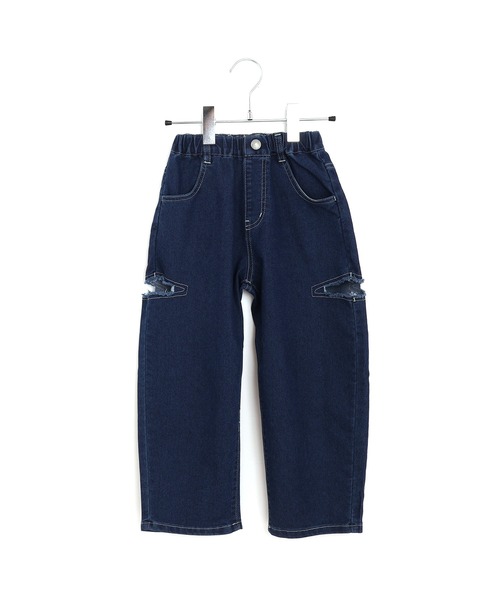 MAKE YOUR DAY(メイクユアデイ)の「カットアウトデニムパンツ■80~140cm(デニムパンツ・キッズ・ネイビー/ブルー・120/110/80/90/100/130/140)」の16枚目の写真
