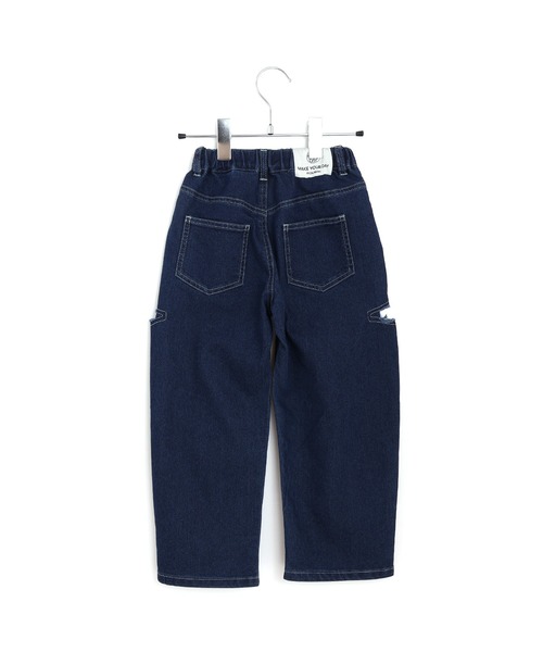 MAKE YOUR DAY(メイクユアデイ)の「カットアウトデニムパンツ■80~140cm(デニムパンツ・キッズ・ネイビー/ブルー・120/110/80/90/100/130/140)」の19枚目の写真