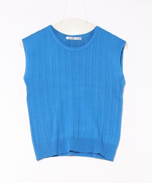 Asterellivi(アステレリビ)の「サマーニット半袖カットソー(Tシャツ/カットソー・レディース・ブラック/ブルー/モカ/ホワイト・FREE)」の9枚目の写真