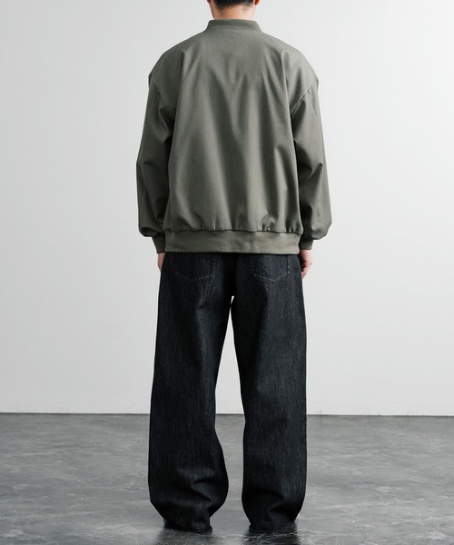 裾フリンジドローストリングワイドデニムパンツ（デニムパンツ