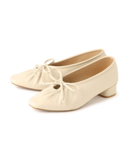 ROPE' PICNIC(ロペピクニック)の「リボンギャザーミドルヒールパンプス(パンプス・レディース・ブラック/キナリ・S/M/L)」の12枚目の写真