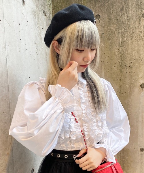 Narcissus（ナルシス）の「フリルロングパフブラウス（シャツ/ブラウス・レディース・ホワイト/ブラック・FREE）」の17枚目の写真