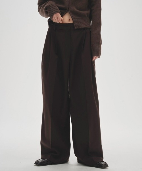 TODAYFUL（トゥデイフル）の「【TODAYFUL/トゥデイフル】Lightweight Tuck Trousers/タックトラウザー（その他パンツ・レディース・ブラック/ダークブラウン/ベージュ・36/38）」の21枚目の写真