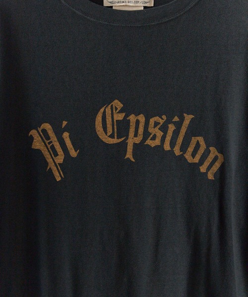 REMI RELIEF(レミレリーフ)の「REMI RELIEF/レミレリーフ リサイクル天竺スペシャル加工T(Pi Epsilon) Tシャツ(Tシャツ/カットソー・メンズ・ヘザーグレー/ブラック/オートミール・M/L/XL)」の8枚目の写真