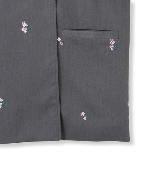 セール】ツイルフラワー刺繍ジャケット≪手洗い可能≫（テーラード