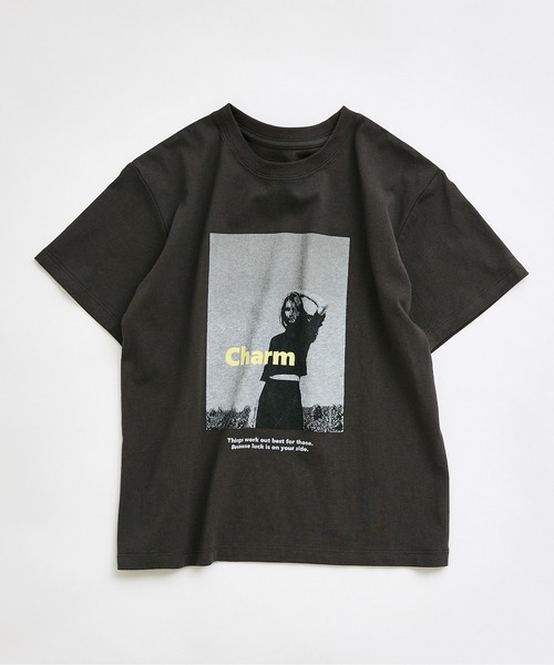 PUAL CE CIN（ピュアルセシン）の「【KIDS】CharmフォトプリントTシャツ（Tシャツ/カットソー・キッズ・オフホワイト/チャコールグレー・MEDIUM）」の18枚目の写真