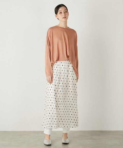 MELROSE claire(メルローズ クレール)の「【カットジャガードドットプリントスカート】(スカート・レディース・ブラック/サックスブルー/アイボリー・FREE)」の6枚目の写真