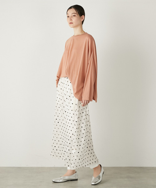 MELROSE claire(メルローズ クレール)の「【カットジャガードドットプリントスカート】(スカート・レディース・ブラック/サックスブルー/アイボリー・FREE)」の7枚目の写真