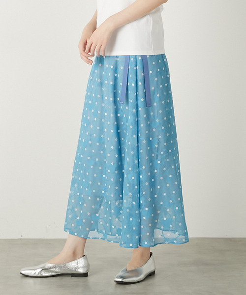 MELROSE claire(メルローズ クレール)の「【カットジャガードドットプリントスカート】(スカート・レディース・ブラック/サックスブルー/アイボリー・FREE)」の9枚目の写真