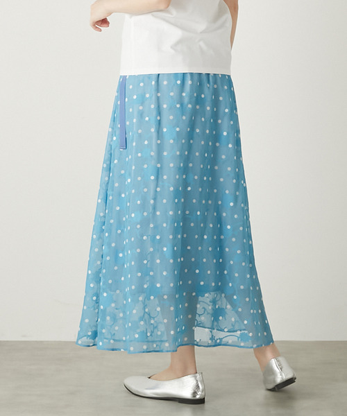 MELROSE claire(メルローズ クレール)の「【カットジャガードドットプリントスカート】(スカート・レディース・ブラック/サックスブルー/アイボリー・FREE)」の10枚目の写真