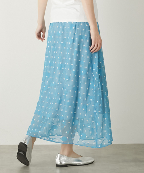 MELROSE claire(メルローズ クレール)の「【カットジャガードドットプリントスカート】(スカート・レディース・ブラック/サックスブルー/アイボリー・FREE)」の11枚目の写真