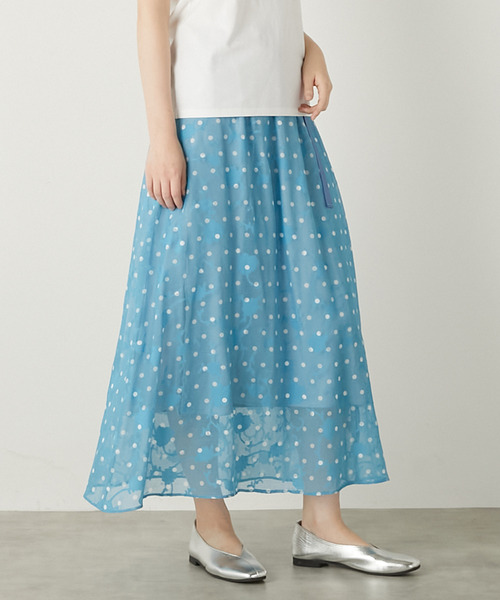 MELROSE claire(メルローズ クレール)の「【カットジャガードドットプリントスカート】(スカート・レディース・ブラック/サックスブルー/アイボリー・FREE)」の12枚目の写真