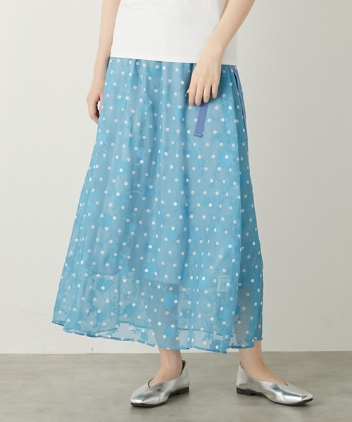 MELROSE claire(メルローズ クレール)の「【カットジャガードドットプリントスカート】(スカート・レディース・ブラック/サックスブルー/アイボリー・FREE)」の13枚目の写真