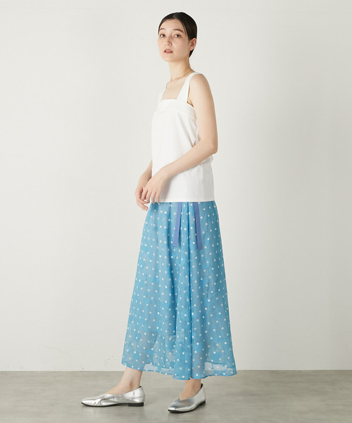 MELROSE claire(メルローズ クレール)の「【カットジャガードドットプリントスカート】(スカート・レディース・ブラック/サックスブルー/アイボリー・FREE)」の15枚目の写真