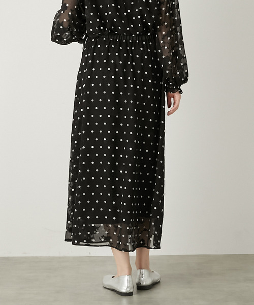 MELROSE claire(メルローズ クレール)の「【カットジャガードドットプリントスカート】(スカート・レディース・ブラック/サックスブルー/アイボリー・FREE)」の18枚目の写真