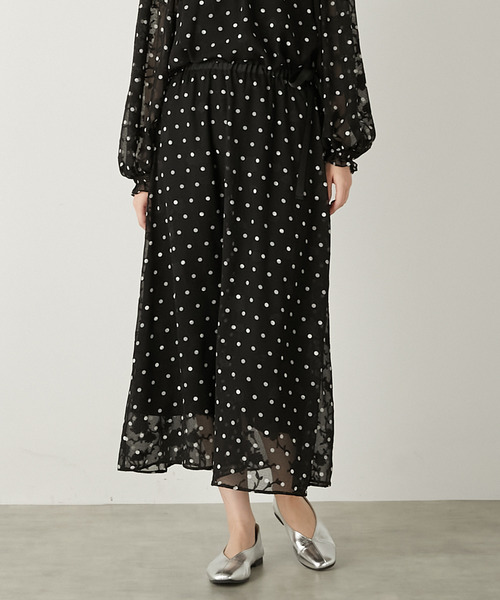 MELROSE claire(メルローズ クレール)の「【カットジャガードドットプリントスカート】(スカート・レディース・ブラック/サックスブルー/アイボリー・FREE)」の21枚目の写真