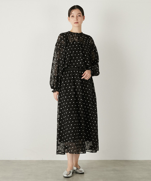 MELROSE claire(メルローズ クレール)の「【カットジャガードドットプリントスカート】(スカート・レディース・ブラック/サックスブルー/アイボリー・FREE)」の22枚目の写真