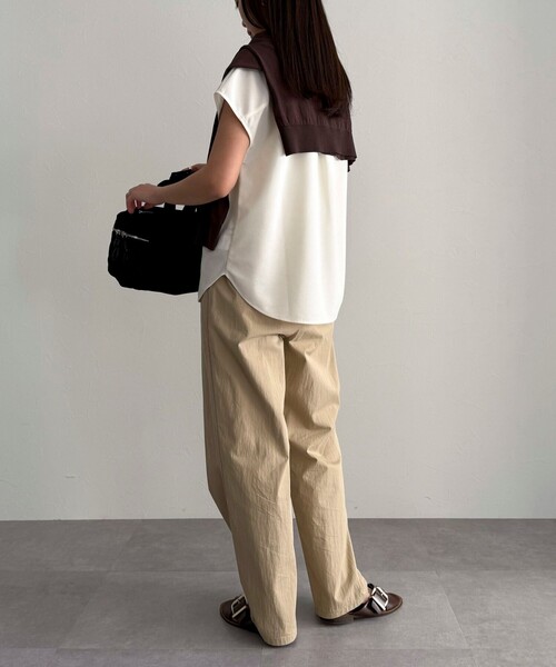 fredy emue（フレディエミュ）の「《セットアップ対応》ジョーゼットフレンチスリーブブラウス（シャツ/ブラウス・レディース・チャコールグレー/ブラック/アイボリー・38）」の12枚目の写真