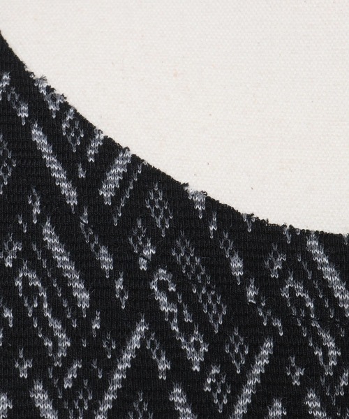 ANGENEHM（アンゲネーム）の「mt9527-Geometric jacquard fabric switching design oversized T-shirt Tシャツ（Tシャツ/カットソー・メンズ・ブラック/オートミール・S/M/L）」の20枚目の写真