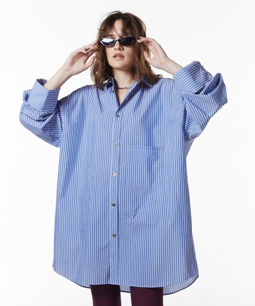 JOSE MOON（ジョゼムーン）の「JOSEMOON STRIPE SHIRT/ジョゼムーンストライプシャツ（シャツ/ブラウス・レディース・ホワイト/ピンク/サックスブルー/ブルー/ベージュ・FREE）」の12枚目の写真