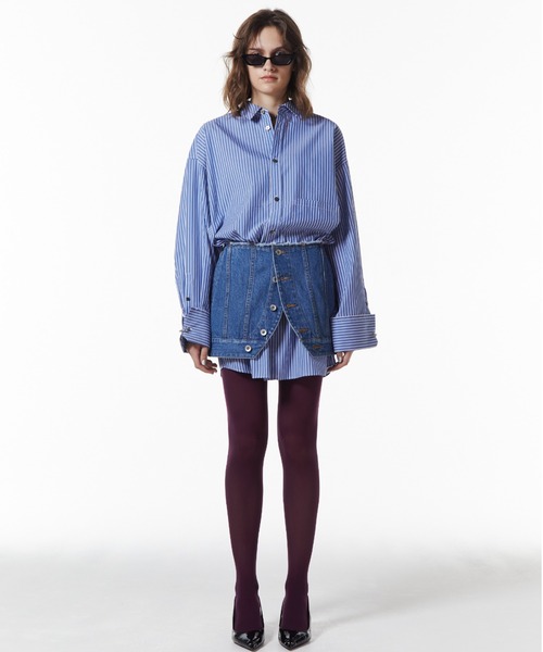 ジョゼムーンサテンストライプシャツ　JOSE MOON JOSE MOON ブラウス シャツ JOSEMOON SATIN STRIPE SHIRT/ジョゼ