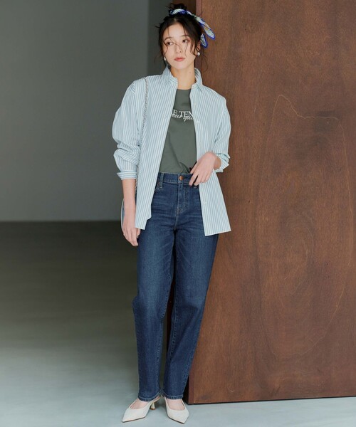 23区 S（ニジュウサンクチイサイサイズ）の「【洗える】CA ME TENTE ロゴ TEE（Tシャツ/カットソー・レディース・サックスブルー系/ホワイト系/ブラック系/カーキ系・32）」の12枚目の写真