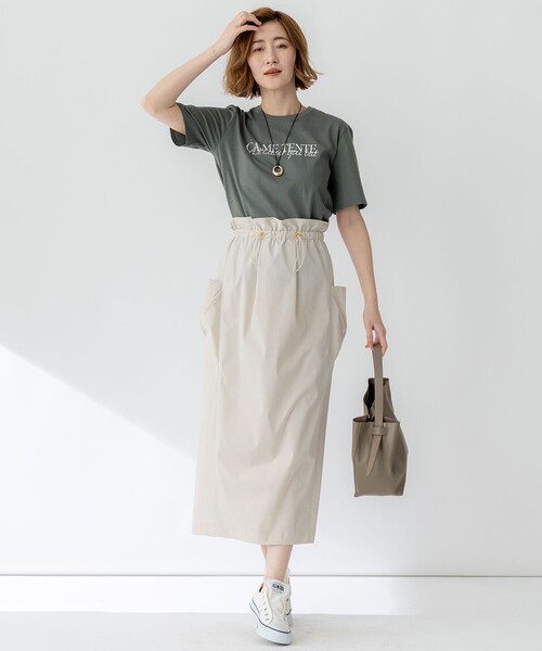 23区 S（ニジュウサンクチイサイサイズ）の「【洗える】CA ME TENTE ロゴ TEE（Tシャツ/カットソー・レディース・サックスブルー系/ホワイト系/ブラック系/カーキ系・32）」の14枚目の写真