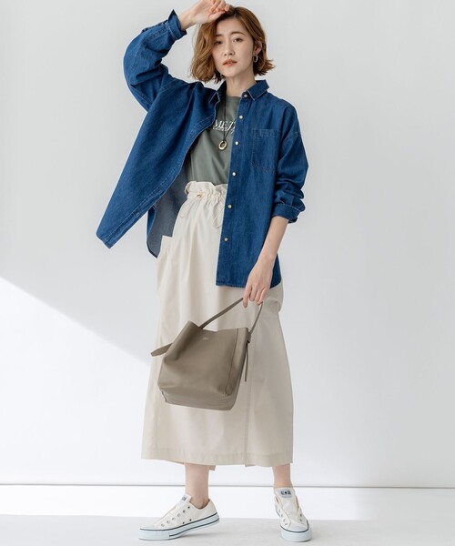 23区 S（ニジュウサンクチイサイサイズ）の「【洗える】CA ME TENTE ロゴ TEE（Tシャツ/カットソー・レディース・サックスブルー系/ホワイト系/ブラック系/カーキ系・32）」の15枚目の写真