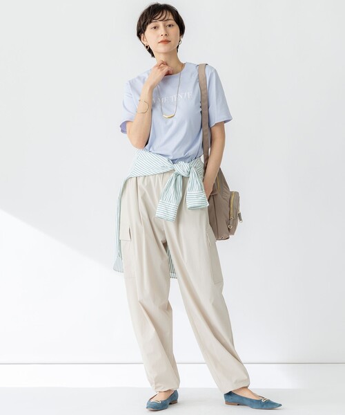23区 S（ニジュウサンクチイサイサイズ）の「【洗える】CA ME TENTE ロゴ TEE（Tシャツ/カットソー・レディース・サックスブルー系/ホワイト系/ブラック系/カーキ系・32）」の16枚目の写真