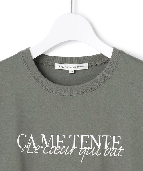 23区 S（ニジュウサンクチイサイサイズ）の「【洗える】CA ME TENTE ロゴ TEE（Tシャツ/カットソー・レディース・サックスブルー系/ホワイト系/ブラック系/カーキ系・32）」の20枚目の写真
