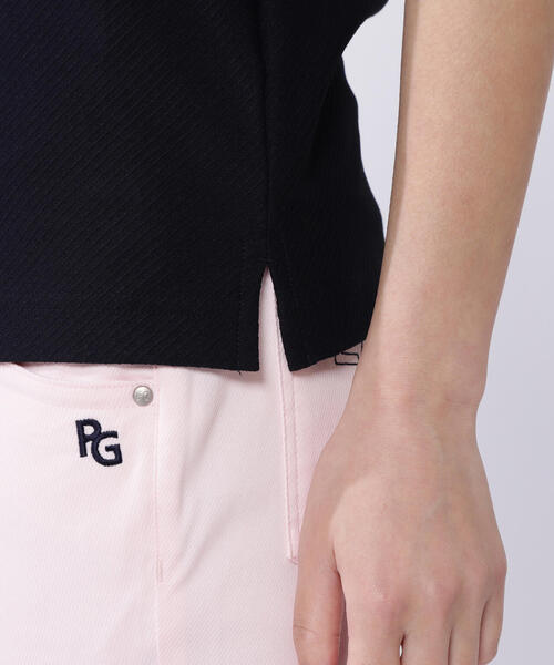 PEARLY GATES(パーリーゲイツ)の「【PEARLY GATES】SPX FD150d×FD30/1裏使ツイル半袖ポロシャツ(ポロシャツ・レディース・ホワイト/ピンク/ネイビー/ブルー・MEDIUM/LARGE)」の10枚目の写真