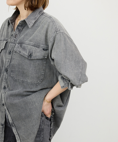 mother(マザー)の「【MOTHER/マザー】Graveyard Shirt(シャツ/ブラウス・レディース・チャコールグレー・FREE)」の5枚目の写真