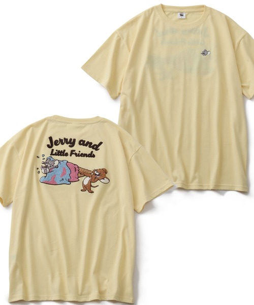 Tom&Jerry(トムアンドジェリー)の「【Tom & Jerry/トム & ジェリー】 アートワークデザイン サガラ刺繍 半袖 Tシャツ(Tシャツ/カットソー・レディース・ダークネイビー/ミント/オートミール/イエロー・M/L)」の4枚目の写真