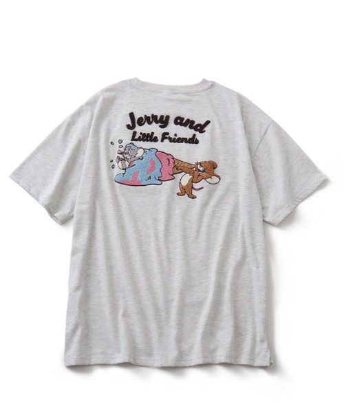 Tom&Jerry(トムアンドジェリー)の「【Tom & Jerry/トム & ジェリー】 アートワークデザイン サガラ刺繍 半袖 Tシャツ(Tシャツ/カットソー・レディース・ダークネイビー/ミント/オートミール/イエロー・M/L)」の19枚目の写真