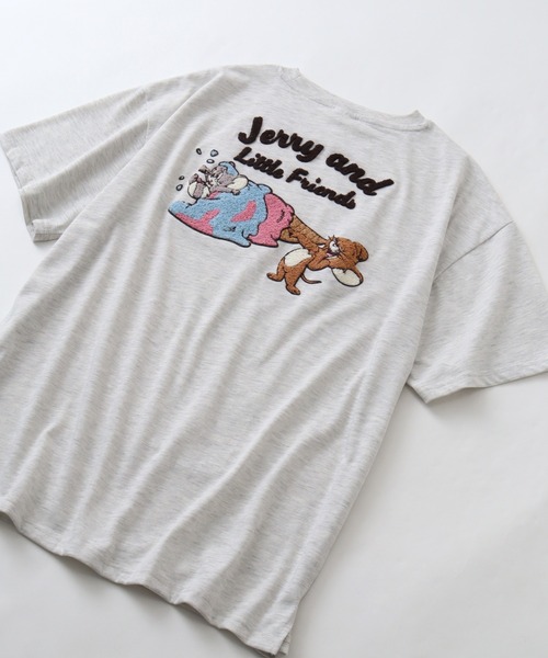 Tom&Jerry(トムアンドジェリー)の「【Tom & Jerry/トム & ジェリー】 アートワークデザイン サガラ刺繍 半袖 Tシャツ(Tシャツ/カットソー・レディース・ダークネイビー/ミント/オートミール/イエロー・M/L)」の21枚目の写真
