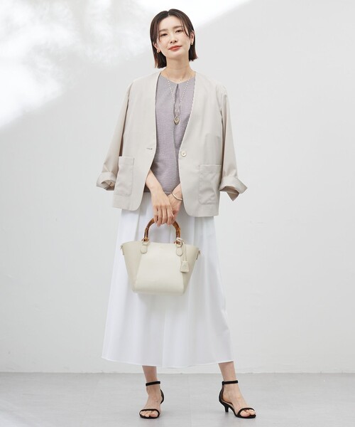 J.PRESS Ladies（J.プレス レディス）の「【洗える・抗菌防臭・吸水速乾】サッカージャージー ペプラム カットソー（Tシャツ/カットソー・レディース・ブラウン系1/イエロー系1/ふじ色系1/ブルー系1・SMALL）」の10枚目の写真