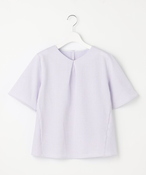 J.PRESS Ladies（J.プレス レディス）の「【洗える・抗菌防臭・吸水速乾】サッカージャージー ペプラム カットソー（Tシャツ/カットソー・レディース・ブラウン系1/イエロー系1/ふじ色系1/ブルー系1・SMALL）」の19枚目の写真