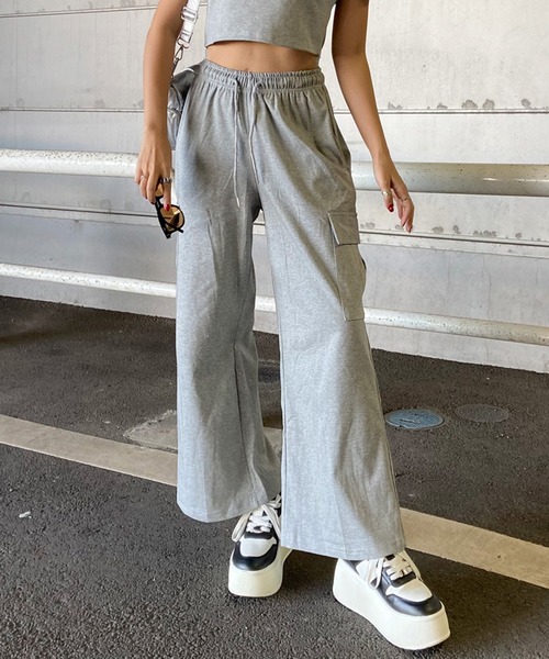 non-hedge(ノンヘッジ)の「シルバープレートTシャツカーゴパンツセットアップ(セットアップ・レディース・グレー/オフホワイト/ブラック/カーキ・FREE)」の13枚目の写真