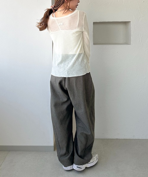 apres jour clair(アプレジュールクレア)の「【apres jour clair】2WAYシアートップス(Tシャツ/カットソー・レディース・アイボリー/ブラック/ブルー・フリー/X-LARGE)」の11枚目の写真
