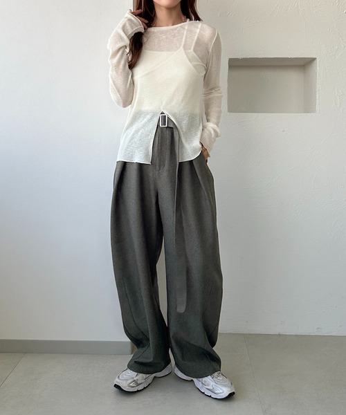 apres jour clair(アプレジュールクレア)の「【apres jour clair】2WAYシアートップス(Tシャツ/カットソー・レディース・アイボリー/ブラック/ブルー・フリー/X-LARGE)」の10枚目の写真
