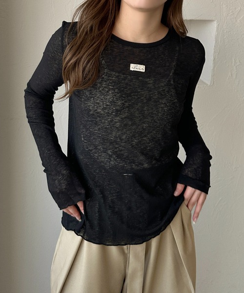 apres jour clair(アプレジュールクレア)の「【apres jour clair】2WAYシアートップス(Tシャツ/カットソー・レディース・アイボリー/ブラック/ブルー・フリー/X-LARGE)」の12枚目の写真
