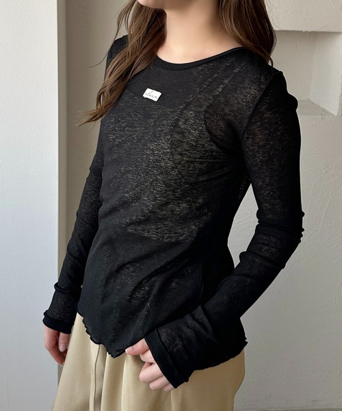 apres jour clair(アプレジュールクレア)の「【apres jour clair】2WAYシアートップス(Tシャツ/カットソー・レディース・アイボリー/ブラック/ブルー・フリー/X-LARGE)」の13枚目の写真