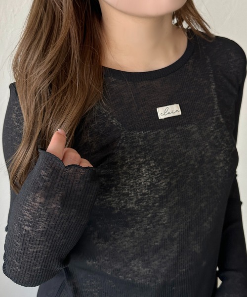 apres jour clair(アプレジュールクレア)の「【apres jour clair】2WAYシアートップス(Tシャツ/カットソー・レディース・アイボリー/ブラック/ブルー・フリー/X-LARGE)」の14枚目の写真
