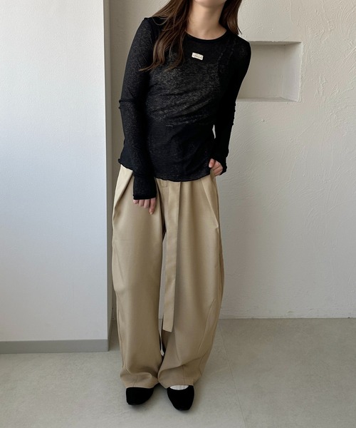 apres jour clair(アプレジュールクレア)の「【apres jour clair】2WAYシアートップス(Tシャツ/カットソー・レディース・アイボリー/ブラック/ブルー・フリー/X-LARGE)」の17枚目の写真