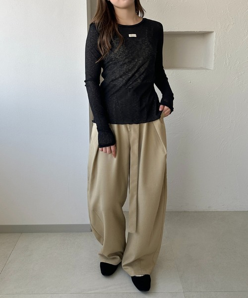 apres jour clair(アプレジュールクレア)の「【apres jour clair】2WAYシアートップス(Tシャツ/カットソー・レディース・アイボリー/ブラック/ブルー・フリー/X-LARGE)」の18枚目の写真