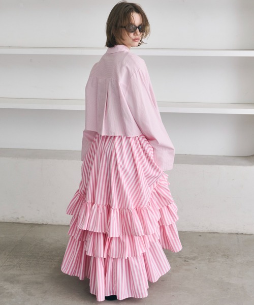 PERNA（ペルナ）の「ストライプティアードスカート（スカート）」 - WEAR