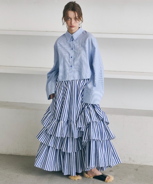 ストライプティアードスカート（スカート）｜PERNA（ペルナ）の