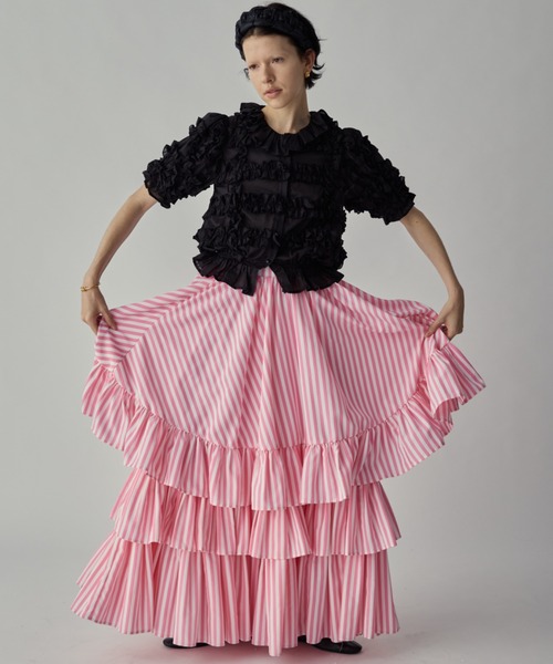 セール】ストライプティアードスカート（スカート）｜PERNA（ペルナ